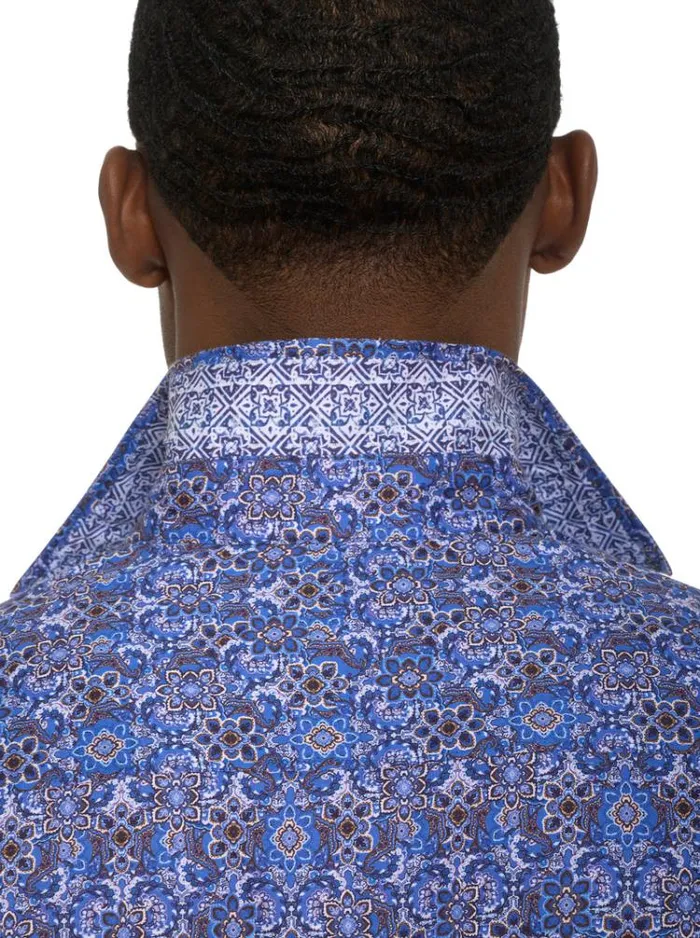 Men LUNGANO LONG SLEEVE BUTTON DOWN SHIRT Blue Robert Graham Button Down Shirts