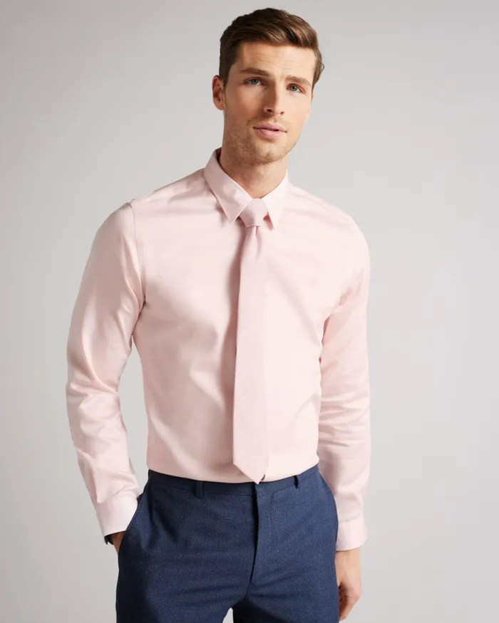 Men MAELOSS 8211 Long Sleeve Slim Fit Shirt Pale Pink Ted Baker Shirts