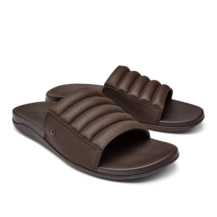 Men Maha 039Olu Mens Comfortable Slide Sandals Dark Wood Olukai Recovery Men Maha 039Olu Mens Comfortable Slide Sandals Dark Wood Olukai Recovery