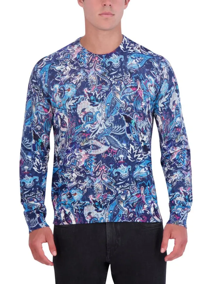 Men MEIER SWEATER Blue Robert Graham Sweaters and Knits