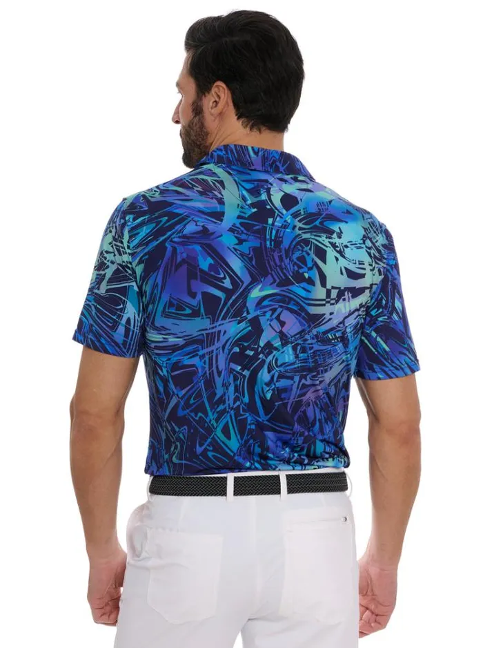 Men MESSINA PERFORMANCE POLO Navy Robert Graham Polos and TShirts