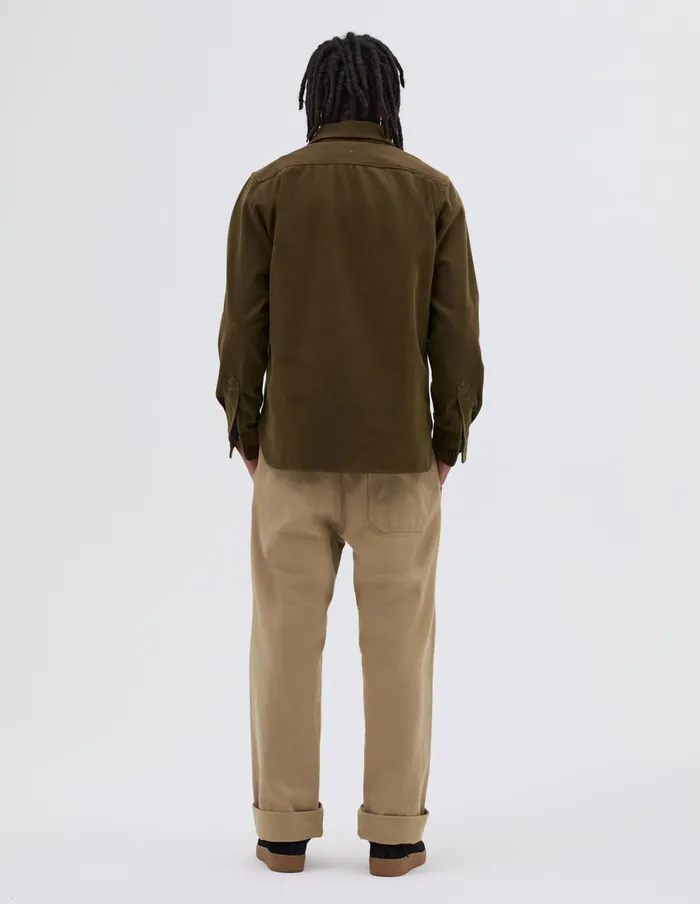 Men Mhl Overhead Shirt Moss Margaret Howell Shirts