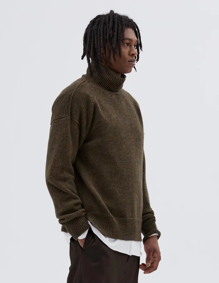 Men Mhl T Shape Roll Neck Moss Margaret Howell Knitwear