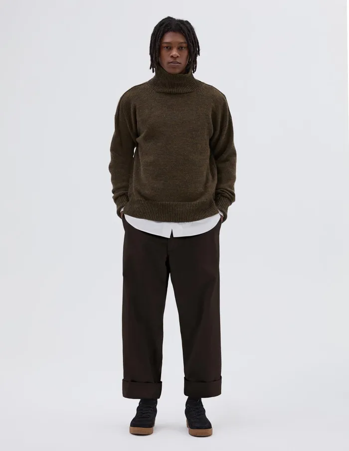 Men Mhl T Shape Roll Neck Moss Margaret Howell Knitwear