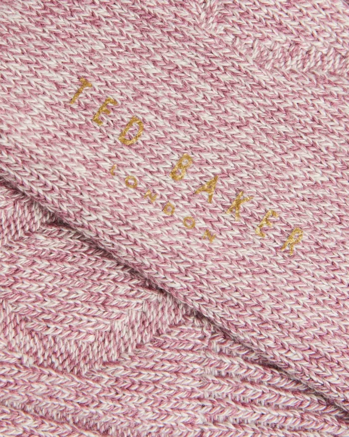 Men MISTIE 8211 Cable Knit Hiking Socks Pink Ted Baker Socks