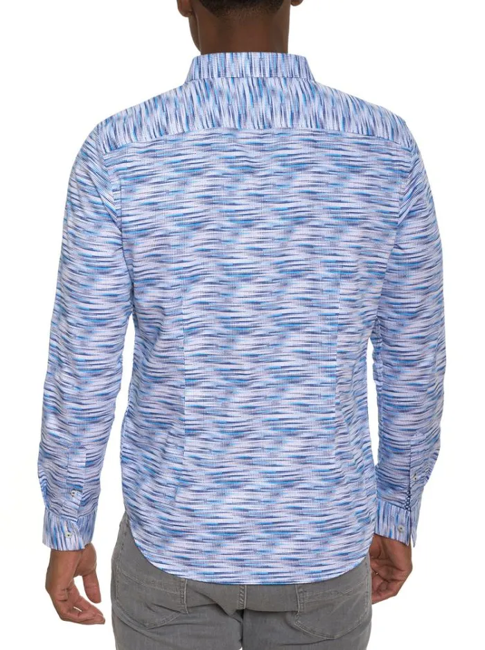Men MORETTI LONG SLEEVE BUTTON DOWN SHIRT Blue Robert Graham Button Down Shirts