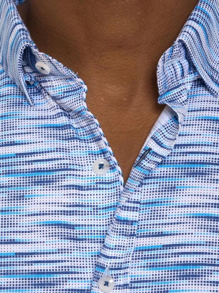 Men MORETTI LONG SLEEVE BUTTON DOWN SHIRT Blue Robert Graham Button Down Shirts