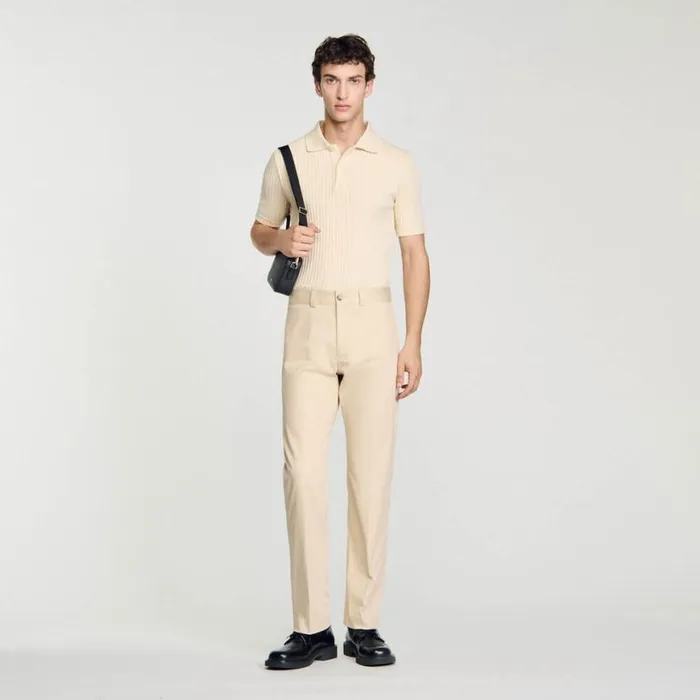 Men Pants and Shorts SANDRO Straightleg Chinos Ficelle