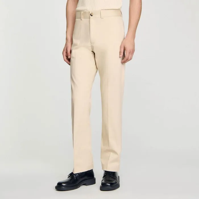 Men Pants and Shorts SANDRO Straightleg Chinos Ficelle