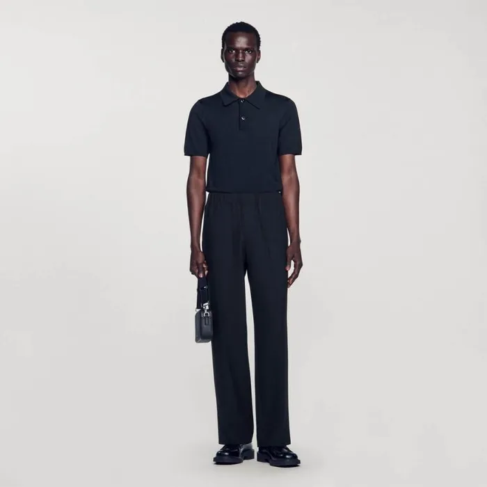 Men Pants and Shorts SANDRO Wideleg Pants Black