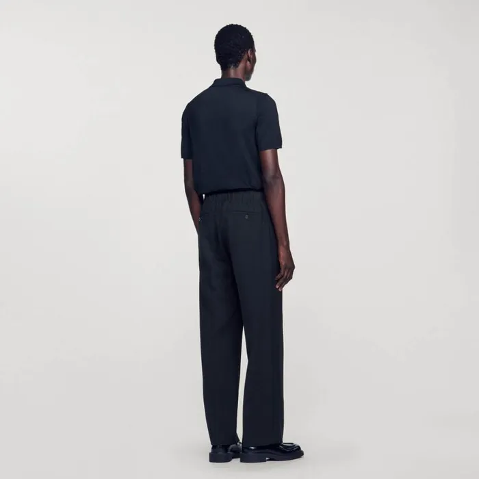 Men Pants and Shorts SANDRO Wideleg Pants Black