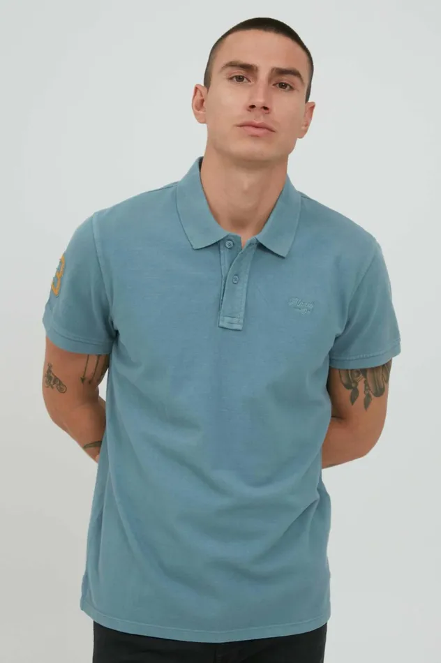 Men Polos Blend Polo Shirt Bluestone