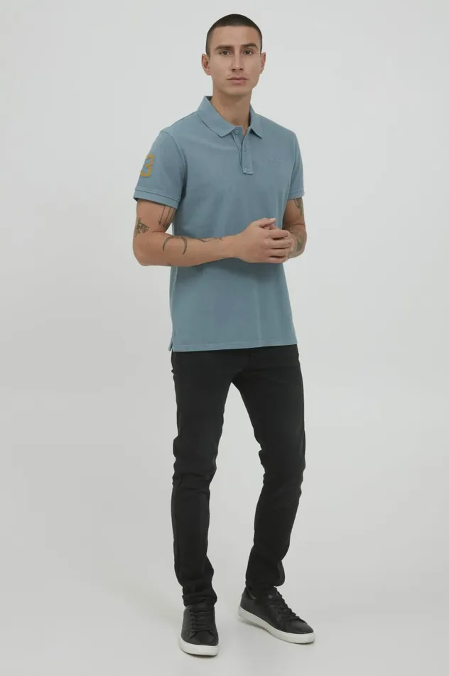 Men Polos Blend Polo Shirt Bluestone