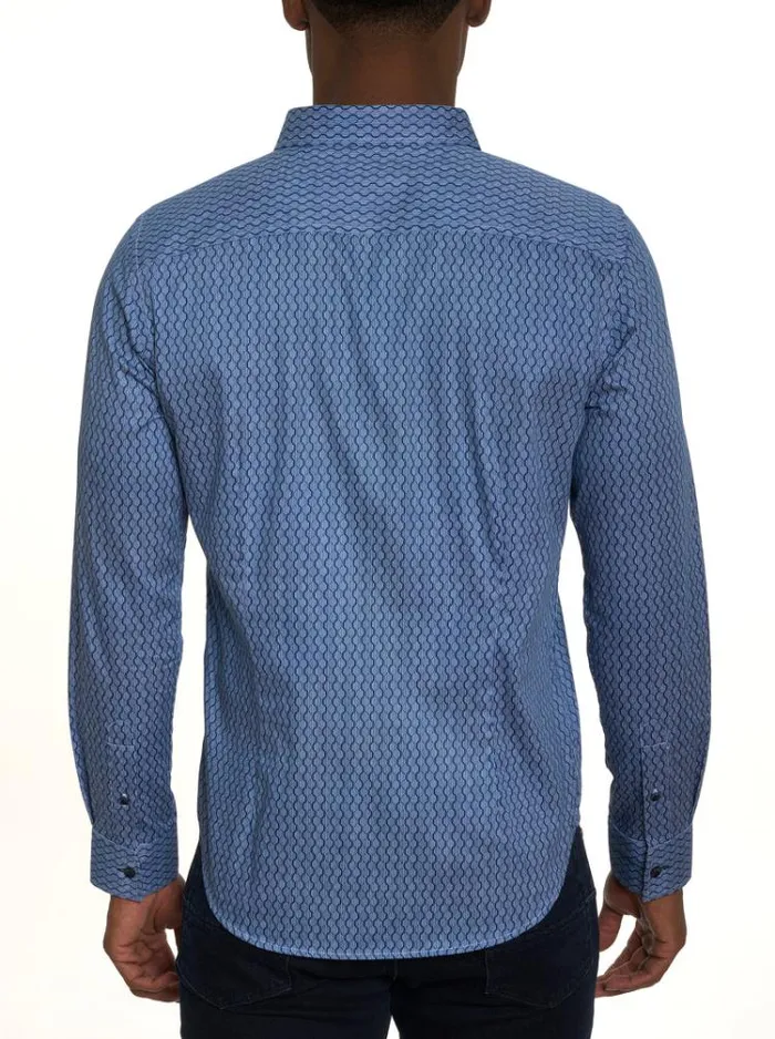 Men RAMI LONG SLEEVE BUTTON DOWN SHIRT Blue Robert Graham Button Down Shirts