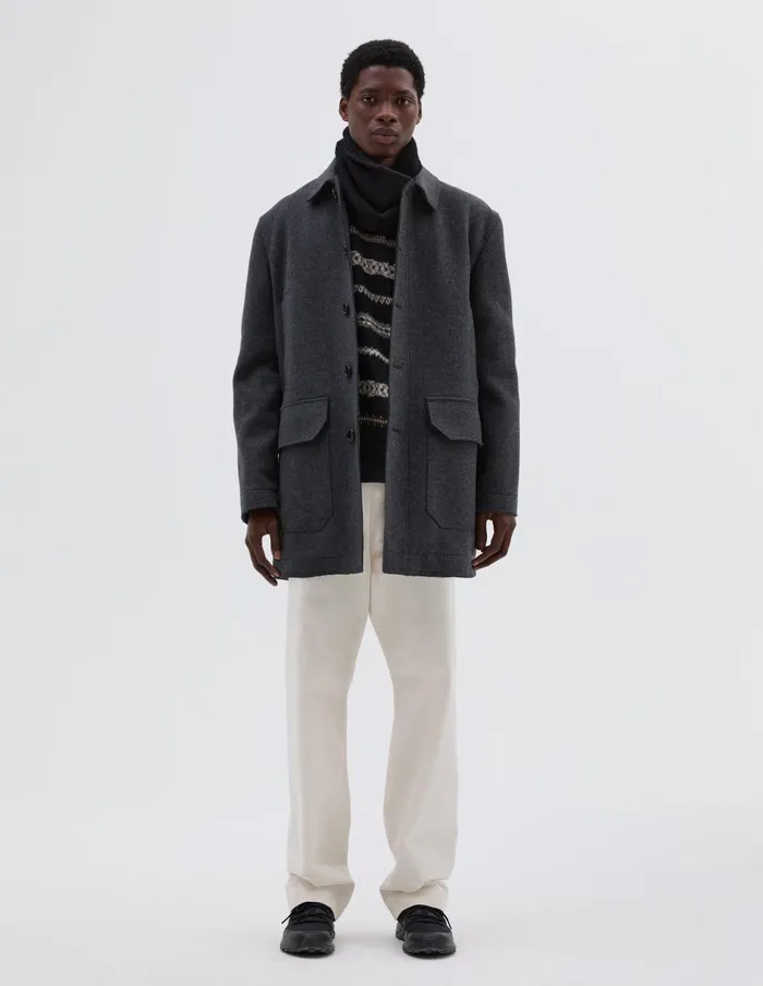 Men Raw Edge Jacket Charcoal Margaret Howell Jackets and Coats
