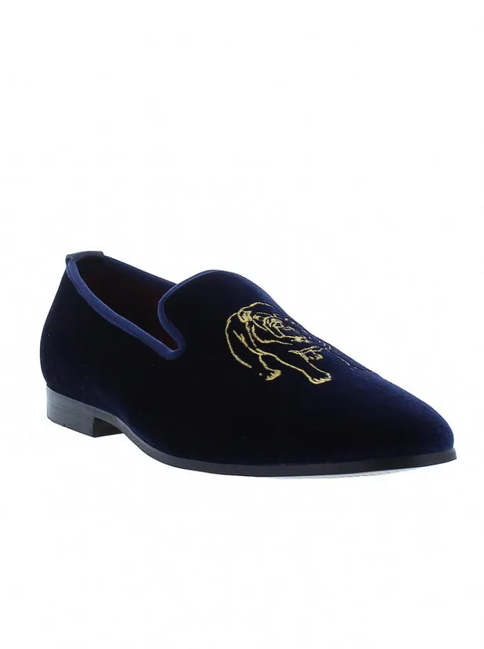 Men REISMAN SMOKING SLIPPER Navy Robert Graham Shoes