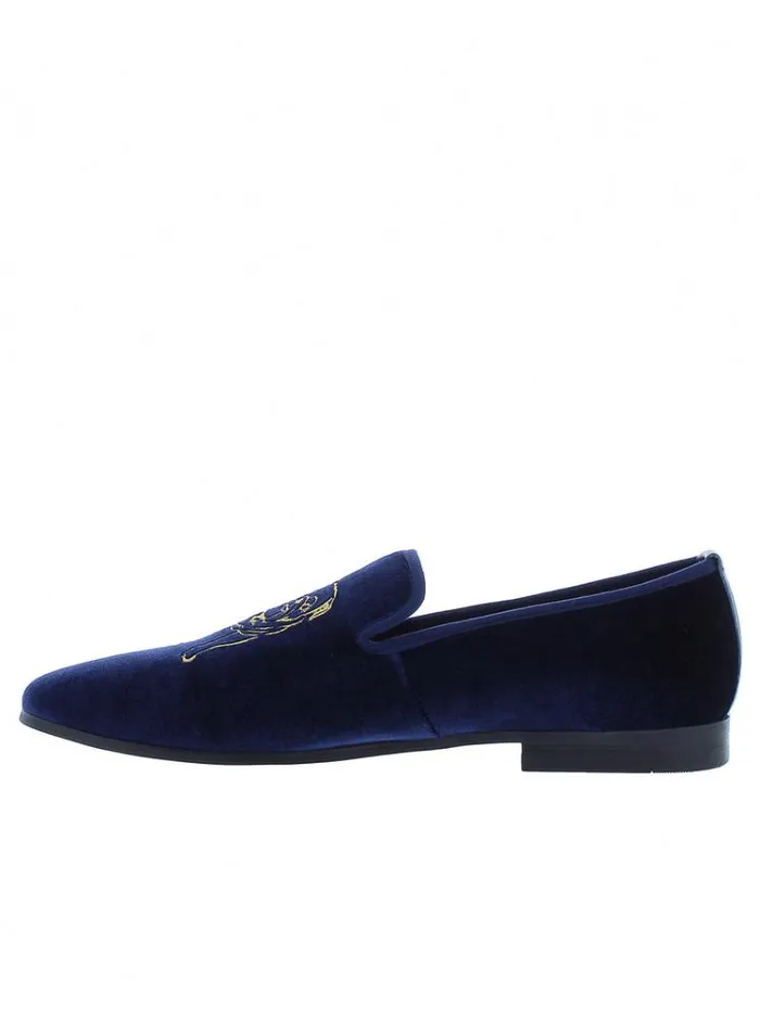 Men REISMAN SMOKING SLIPPER Navy Robert Graham Shoes