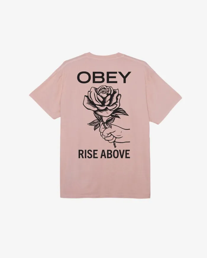 Men RISE ABOVE ROSE PIGMENT TSHIRT Pigment Peach Parfait OBEY Clothing TSHIRTS