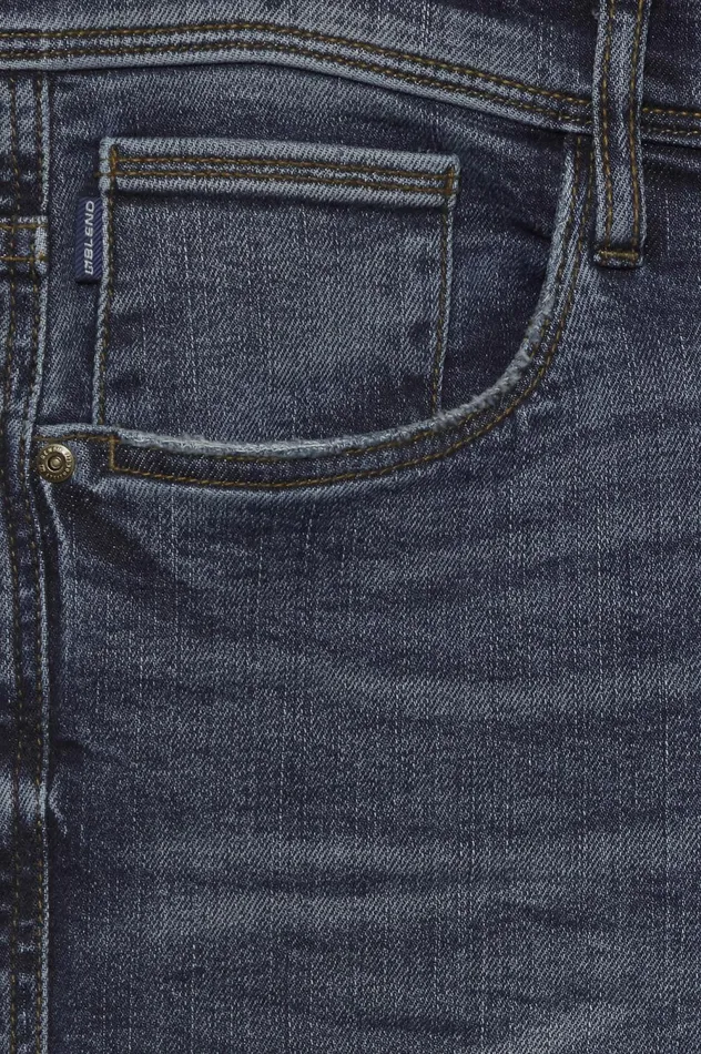 Men Rock Fit Blend Jeans Denim Dark Blue