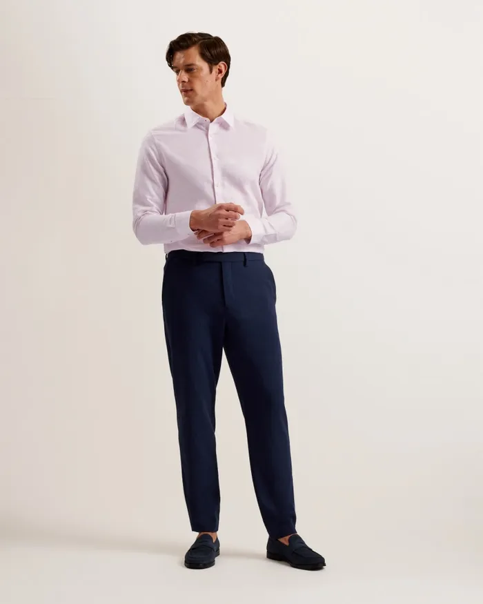 Men ROMEOS 8211 Long Sleeve Linen Cotton Shirt Medium Pink Ted Baker Shirts