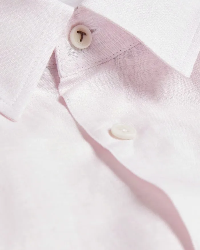 Men ROMEOS 8211 Long Sleeve Linen Cotton Shirt Medium Pink Ted Baker Shirts
