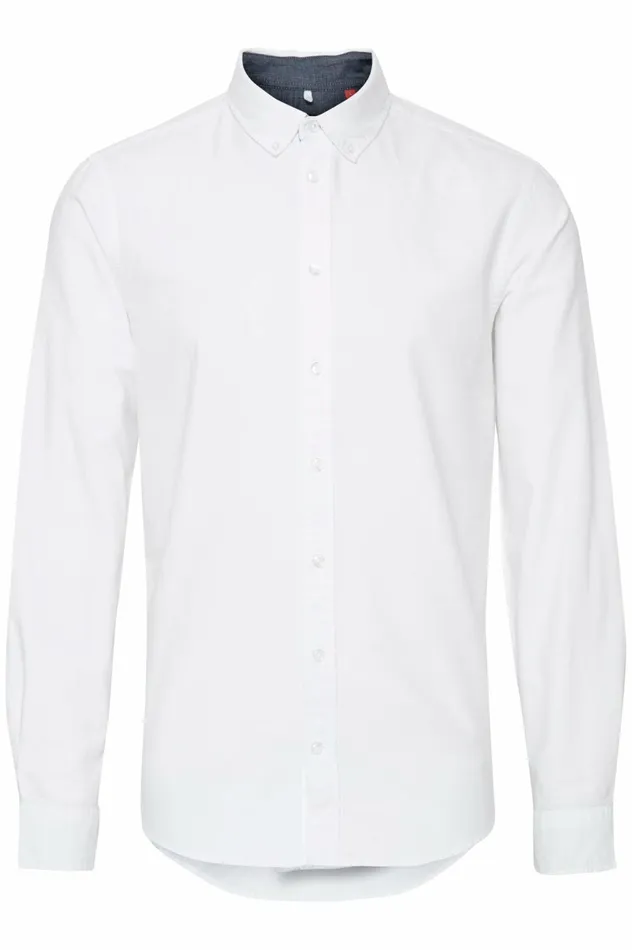 Men Shirts Blend Long Sleeved Shirt White