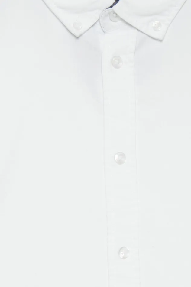 Men Shirts Blend Long Sleeved Shirt White