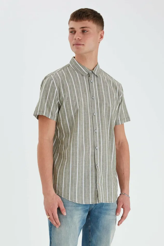 Men Shirts Blend Shirt With Short Sleev Four Leaf Clover