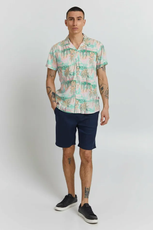 Men Shirts Blend Short Sleeved Shirt Feldspar