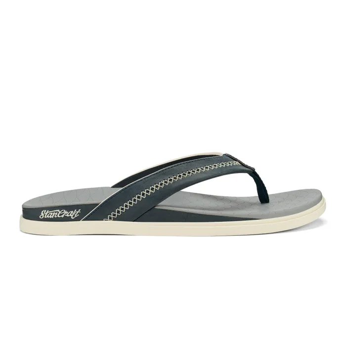 Men Shoreline Mens Exclusive Italian Leather Sandals Stormy Blue Pale Grey Olukai Leather