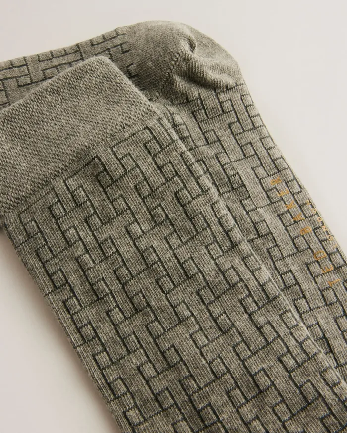 Men SOKKSIX 8211 Interlocking T Pattern Socks Grey Ted Baker Socks