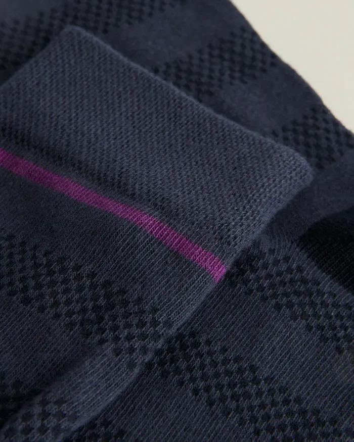 Men SOKKTWO 8211 Textured Stripe Socks Navy Ted Baker Socks