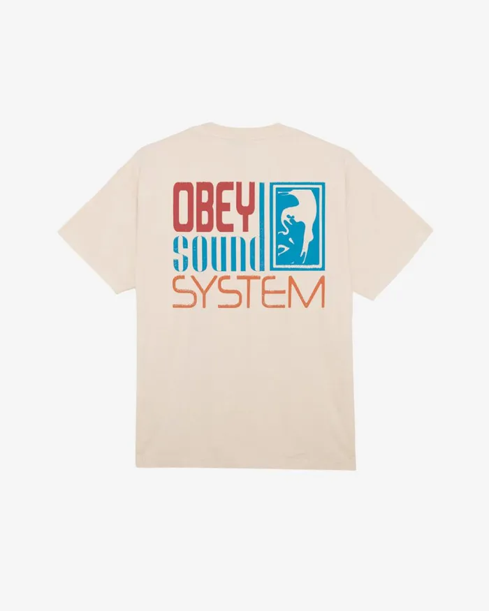 Men SOUND SYSTEM HEAVYWEIGHT TSHIRT White OBEY Clothing TSHIRTS