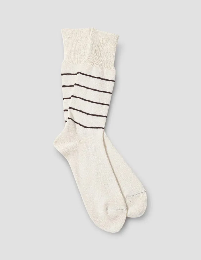 Men Stripe Sock Ivory Ebony Margaret Howell Socks