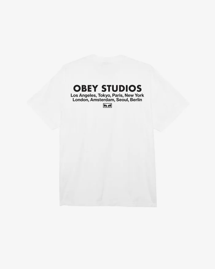 Men STUDIOS EYE HEAVYWEIGHT TSHIRT White OBEY Clothing TSHIRTS