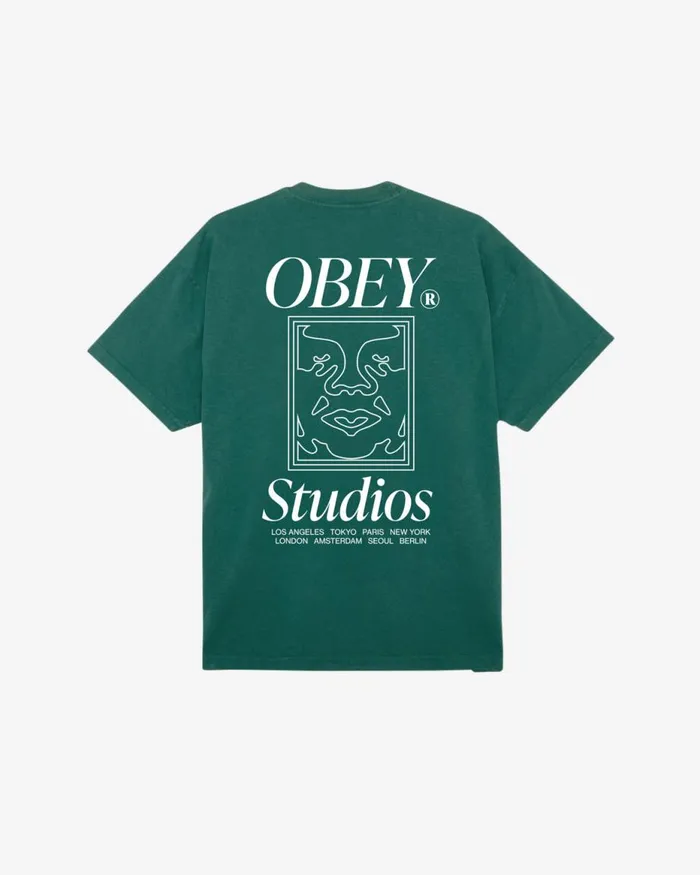 Men STUDIOS ICON HEAVYWEIGHT TSHIRT White OBEY Clothing TSHIRTS
