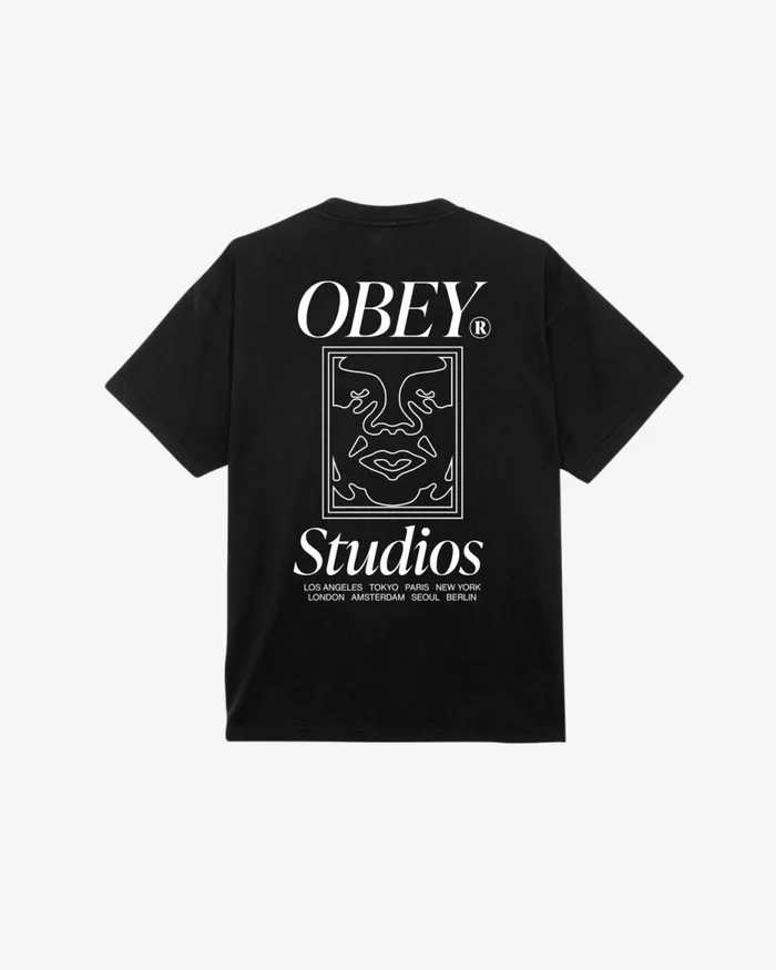 Men STUDIOS ICON HEAVYWEIGHT TSHIRT White OBEY Clothing TSHIRTS
