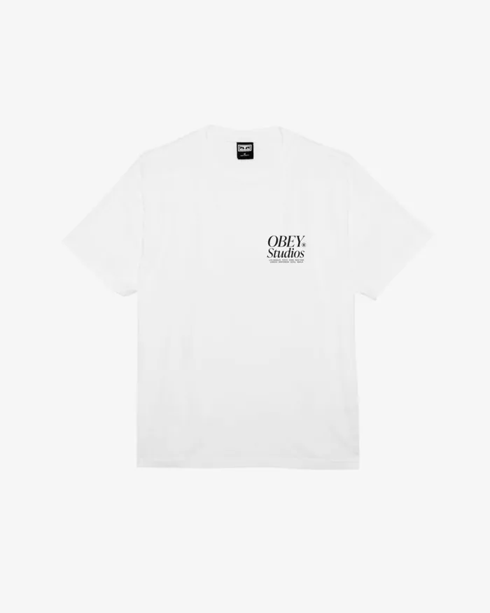 Men STUDIOS ICON HEAVYWEIGHT TSHIRT White OBEY Clothing TSHIRTS
