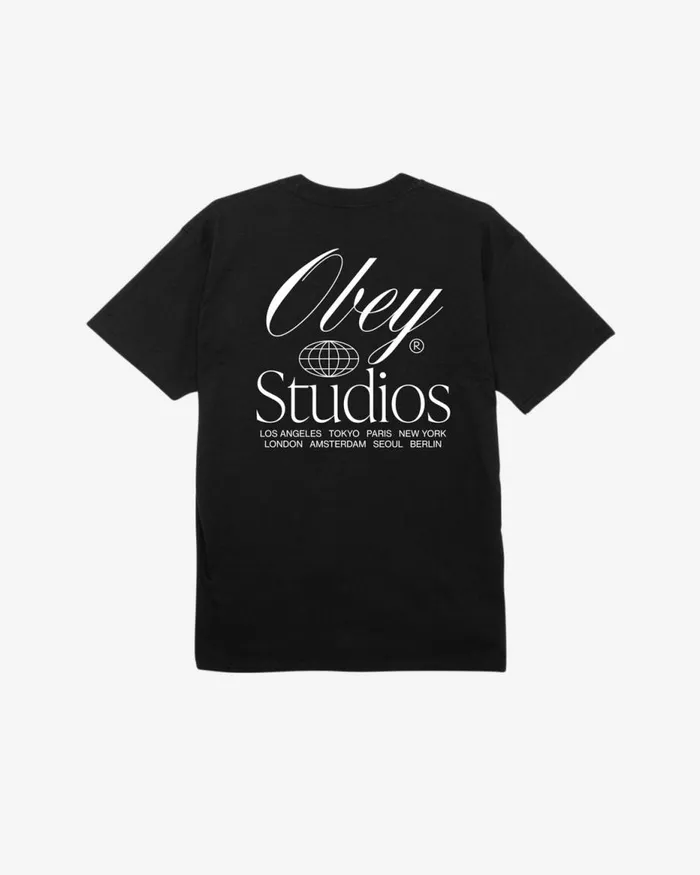 Men STUDIOS WORLDWIDE CLASSIC TSHIRT White OBEY Clothing TSHIRTS