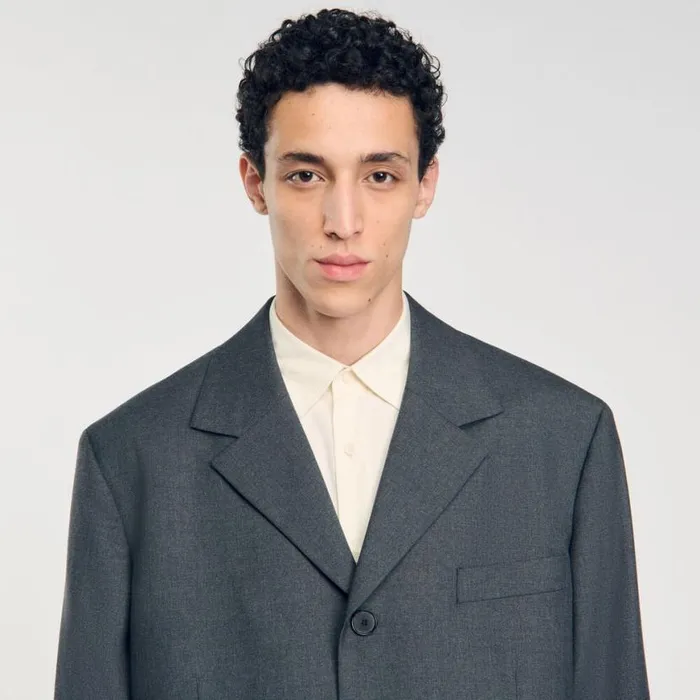 Men Suits and Blazers SANDRO Oversized Suit Jacket Grey