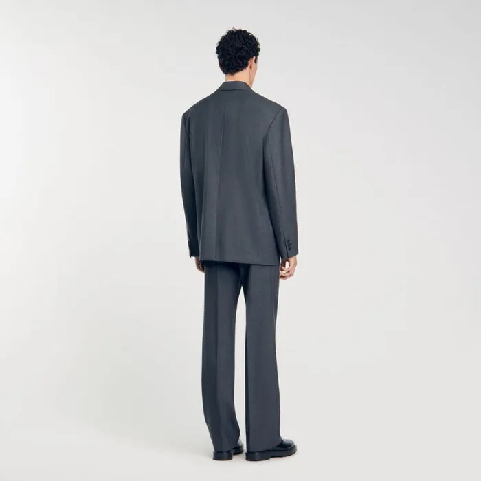 Men Suits and Blazers SANDRO Oversized Suit Jacket Grey