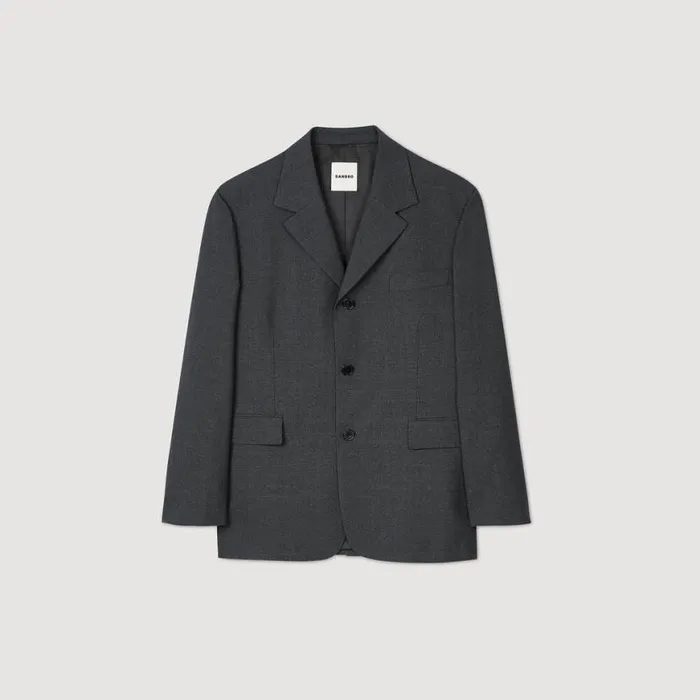 Men Suits and Blazers SANDRO Oversized Suit Jacket Grey