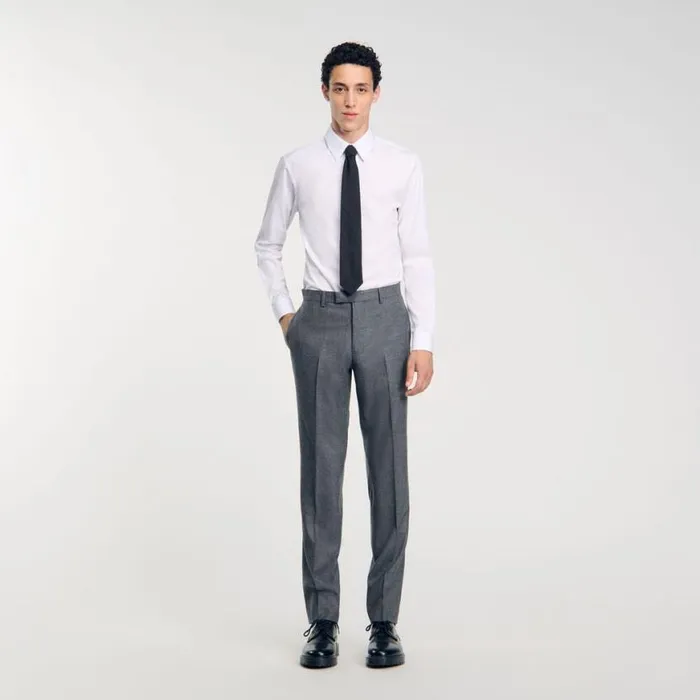 Men Suits and Blazers SANDRO Suit Trousers Grey
