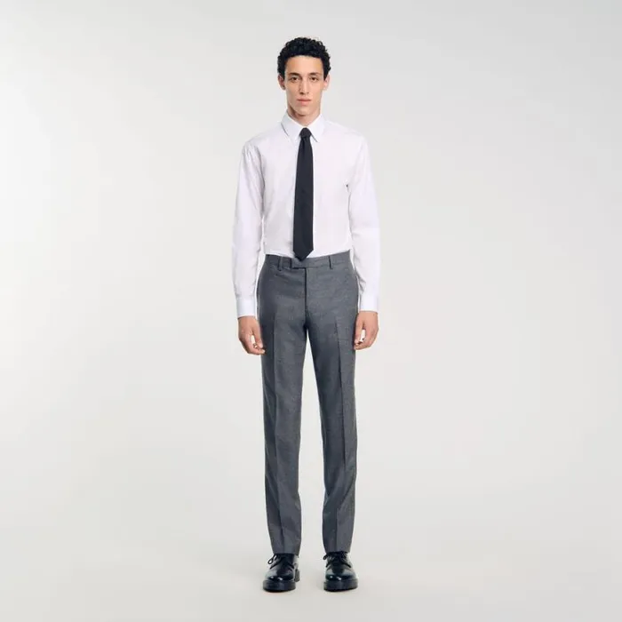 Men Suits and Blazers SANDRO Suit Trousers Grey