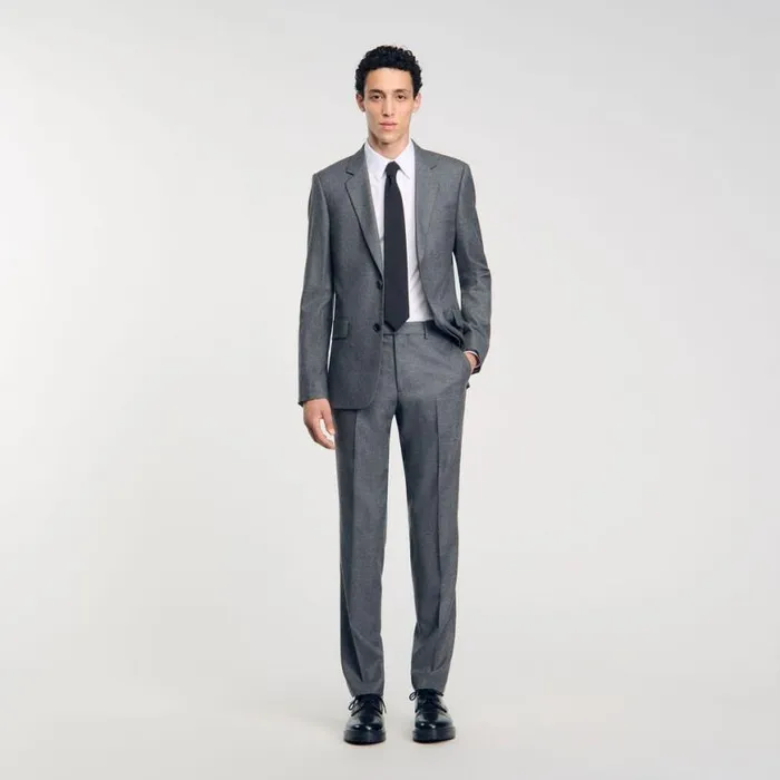 Men Suits and Blazers SANDRO Suit Trousers Grey