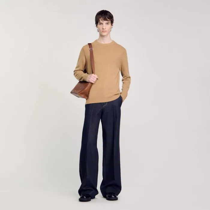 Men Sweaters and Cardigans SANDRO Cashmere Sweater Camel