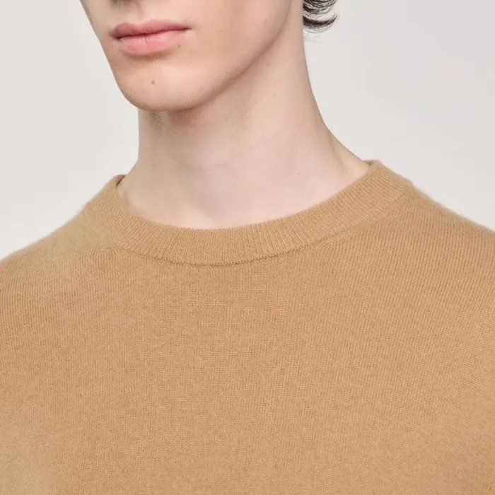 Men Sweaters and Cardigans SANDRO Cashmere Sweater Camel Men Sweaters and Cardigans SANDRO Cashmere Sweater Camel
