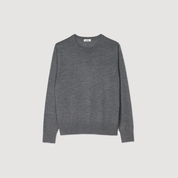 Men Sweaters and Cardigans SANDRO Fine Knit Sweater Mocked Grey