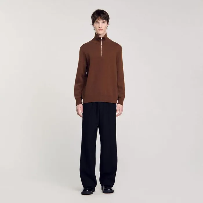 Men Sweaters and Cardigans SANDRO HalfZip Sweater Caramel