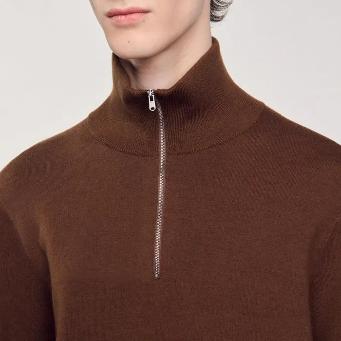 Men Sweaters and Cardigans SANDRO HalfZip Sweater Caramel